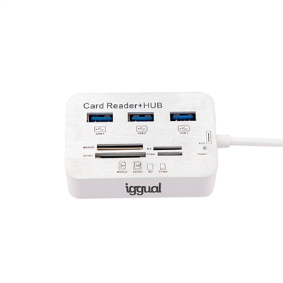 iggual Hub USB 3 0 x 3p Lector tarjetas USB 3 0
